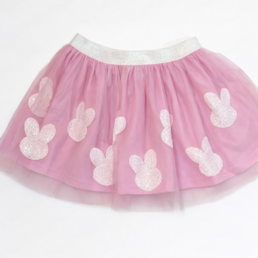 Sweet Wink Girls Pink Bunny Tutu Skirt size 4-6 sequins sparkle Easter novelty